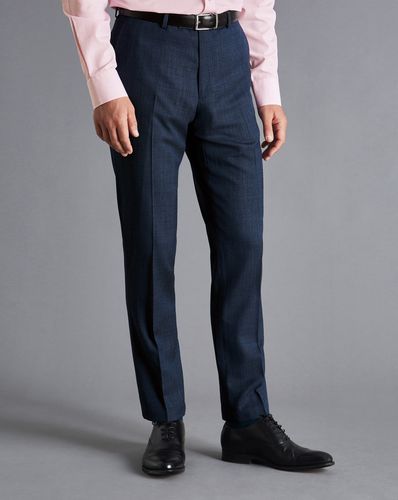 Men's Textured Business Suit Trousers - Denim , 32/32 by - Charles Tyrwhitt - Modalova