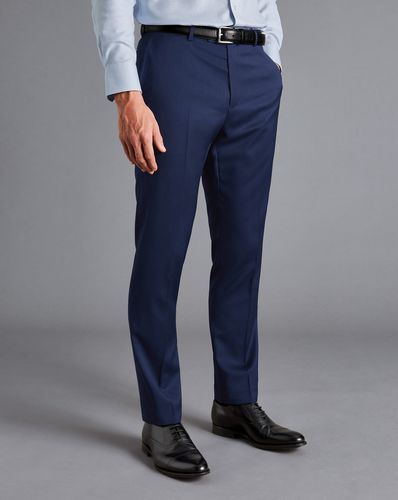 Men's Twill Business Suit Trousers - Royal , 38/38 by - Charles Tyrwhitt - Modalova