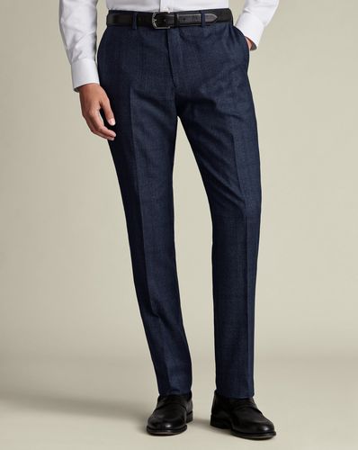 Men's Ultimate Performance Check Suit Trousers - Steel , 30/38 by - Charles Tyrwhitt - Modalova