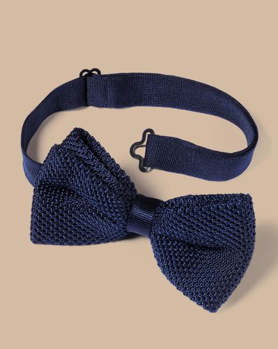 Men's Silk Knitted Bow Tie - Navy, OSFA by - Charles Tyrwhitt - Modalova