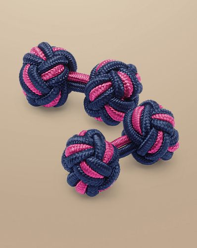 Men's Knot Cufflinks - Indigo & Bright Pink by - Charles Tyrwhitt - Modalova