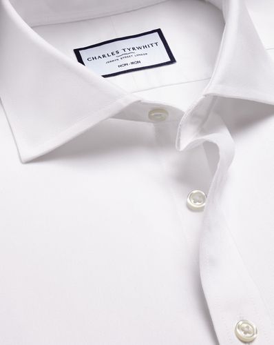 Men's Cutaway Collar Non-Iron Twill Cotton Formal Shirt - Single Cuff, Medium by - Charles Tyrwhitt - Modalova