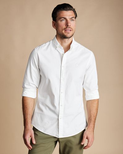 Men's Button-Down Collar Stretch Washed Oxford Cotton Shirt - Single Cuff, Large by - Charles Tyrwhitt - Modalova