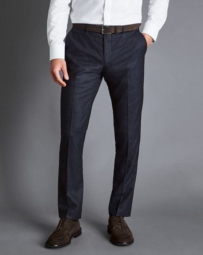 Men's Italian Flannel Suit Trousers - Ink , 36/38 by - Charles Tyrwhitt - Modalova