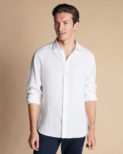 Men's Pure Linen Shirt - Single Cuff, Large by - Charles Tyrwhitt - Modalova