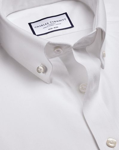 Men's Button-Down Collar Non-Iron Twill Cotton Formal Shirt - Single Cuff, Large by - Charles Tyrwhitt - Modalova