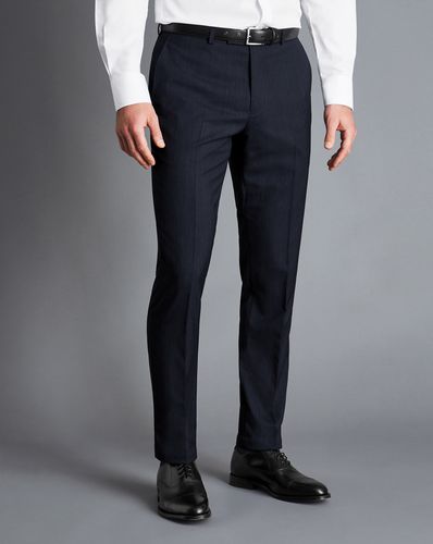 Men's Melange Pinstripe Suit Trousers - Dark Navy, 32/32 by - Charles Tyrwhitt - Modalova