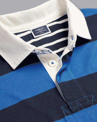 Men's Bold Stripe Rugby Cotton Shirt - Navy & , XXXL by - Charles Tyrwhitt - Modalova