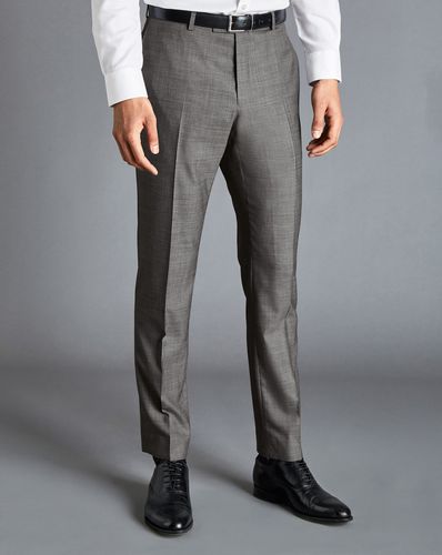 Textured Business Suit Trousers - Denim Blue