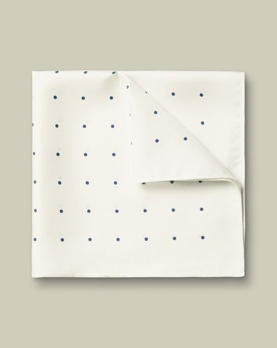 Men's Silk Spot Pocket Square - Ivory & Navy, OSFA by - Charles Tyrwhitt - Modalova