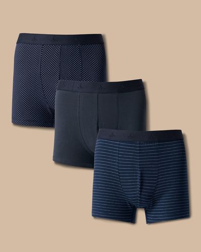 Men's 3 Pack Cotton Stretch Patterned Jersey Trunks - French , Large by - Charles Tyrwhitt - Modalova