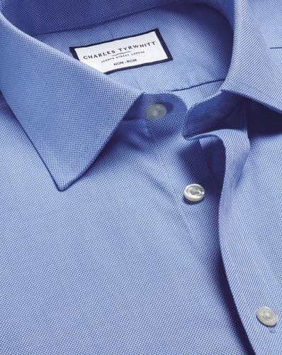 Men's Non-Iron Royal Oxford Cotton Formal Shirt - Ocean Single Cuff, Medium by - Charles Tyrwhitt - Modalova