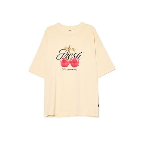 Cropp - Camiseta estampada - Beige - Cropp - Modalova