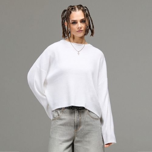 Cropp - Jersey liso - Blanco - Cropp - Modalova