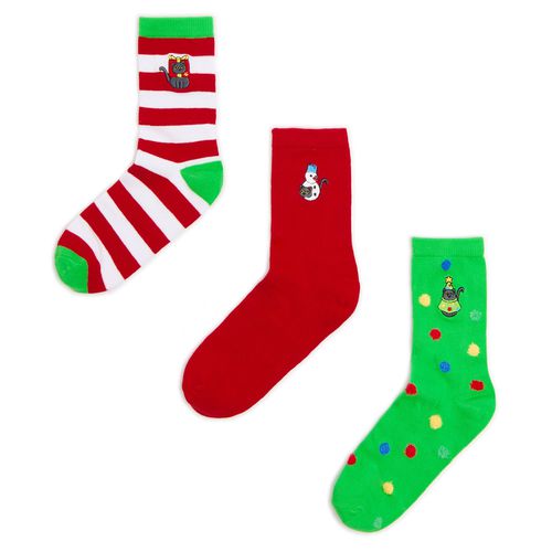 Pack de 3 pares de calcetines navideños - Cropp - Modalova