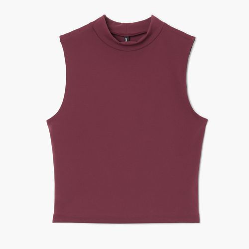 Top con cuello perkins - Cropp - Modalova