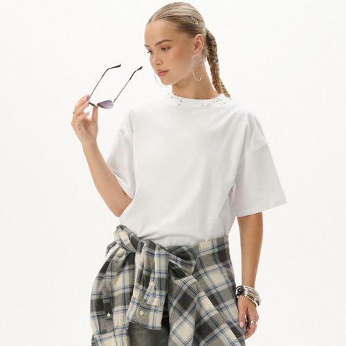Cropp - Camiseta oversize - Blanco - Cropp - Modalova