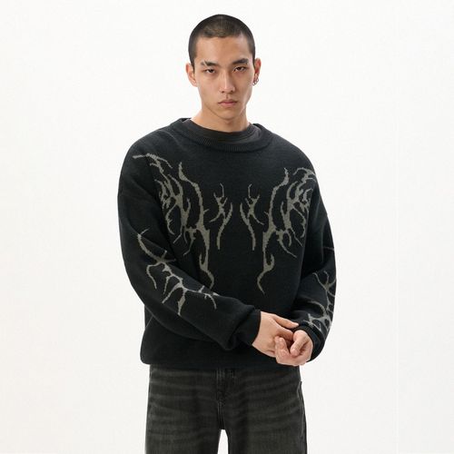 Cropp - Jersey estampada - Negro - Cropp - Modalova