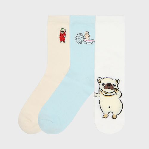 Pack de 3 pares de calcetines con motivos - Cropp - Modalova