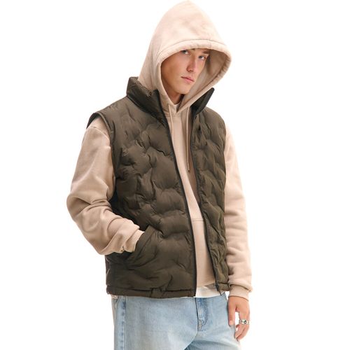 Chaleco acolchado con cuello perkins - Cropp - Modalova