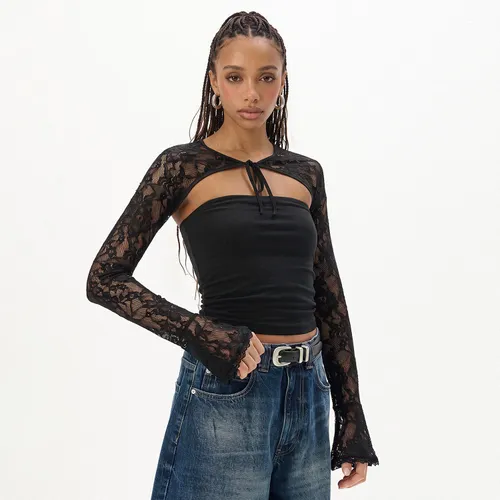 Cropp - Blusa de encaje - Negro - Cropp - Modalova