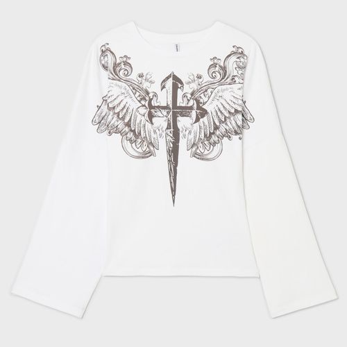 Cropp - Printed blouse - Blanco - Cropp - Modalova