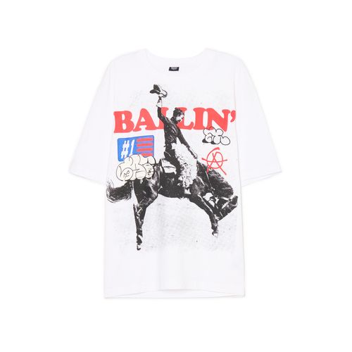 T-shirt bianca con stampa - Cropp - Modalova