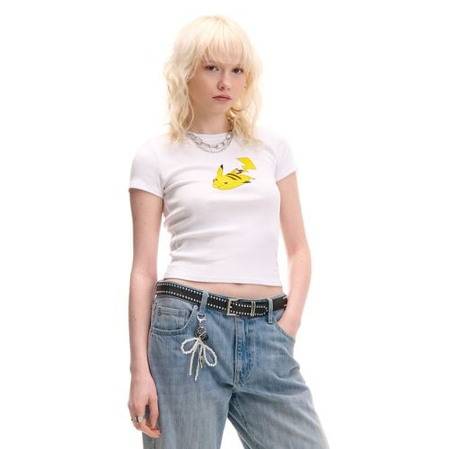 T-shirt bianca con stampa Pokémon Pikachu - Cropp - Modalova