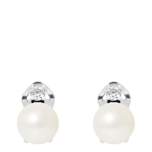 White Pearl Clip Earrings - Mitzuko - Modalova