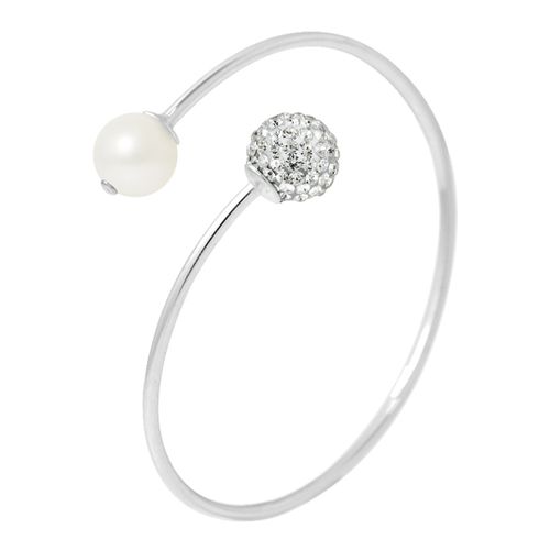 Natural White Silver Freshwater Pearl Bracelet - Mitzuko - Modalova