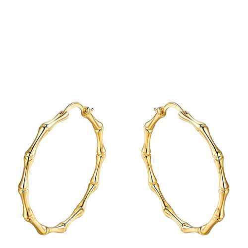 K Gold Bamboo Hoop Earrings - Chloe Collection by Liv Oliver - Modalova