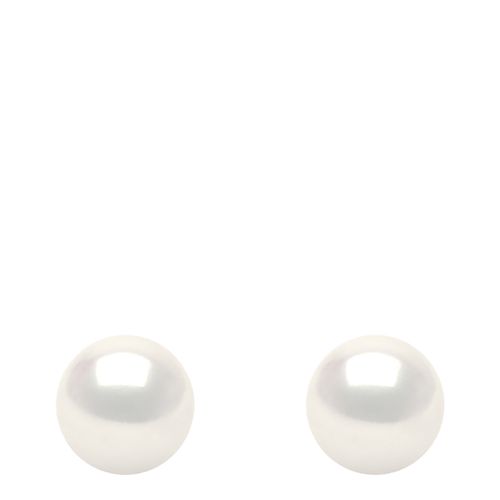Yellow Gold/ Real Freshwater Pearl Round Earrings - Ateliers Saint Germain - Modalova