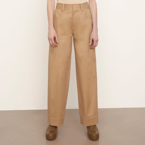 Tan Wide Leg Cotton Trouser - Vince - Modalova