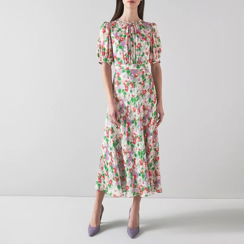 Multi Floral Jemima Silk Midi Dress - L K Bennett - Modalova