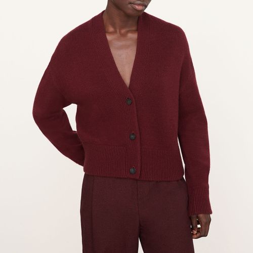 Burgundy Wool Cashmere Blend Boxy Cardigan - Vince - Modalova