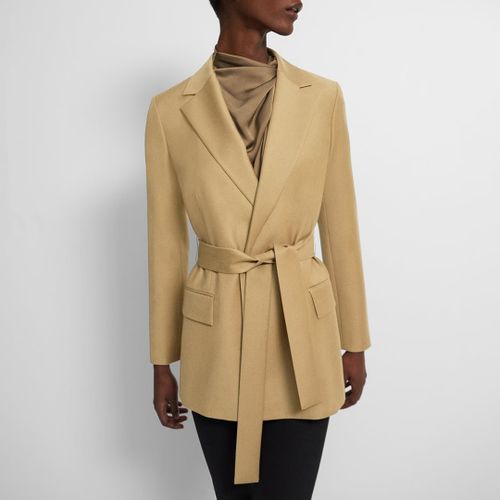 Sand Belted Wool Blazer - Theory - Modalova