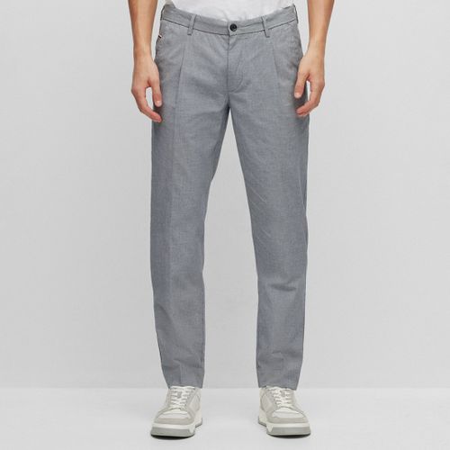 Grey Kaito Cotton Blend Trousers - BOSS - Modalova