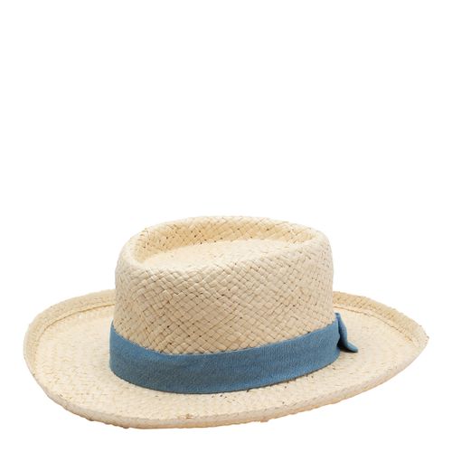 Brown Straw Boater - Laycuna London - Modalova