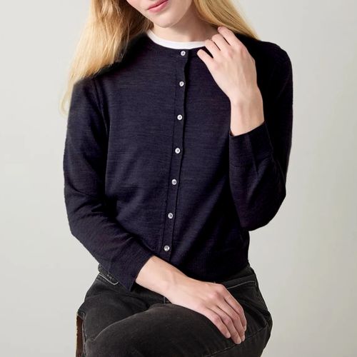 Navy Bonnie Wool Cardigan - L K Bennett - Modalova