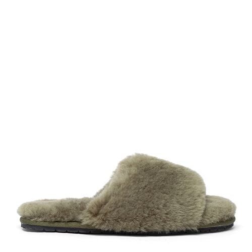 Women's Green Slider Slippers - Fenland Sheepskin - Modalova