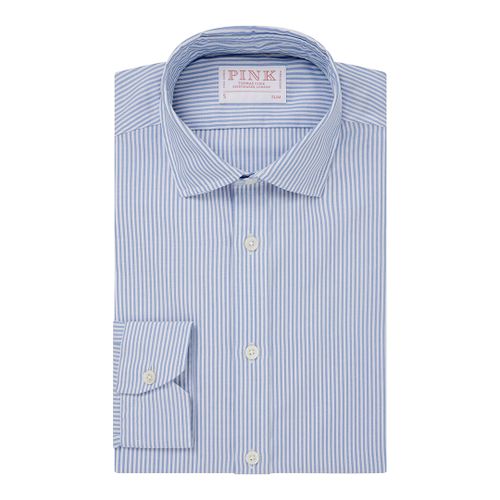 Blue Stripe Slim Fit Cotton Shirt - Thomas Pink - Modalova