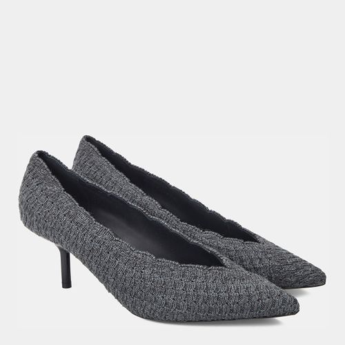 Grey Pointed Textured Heels - Emporio Armani - Modalova