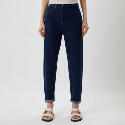 Dark Blue High Waisted Jeans - Emporio Armani - Modalova