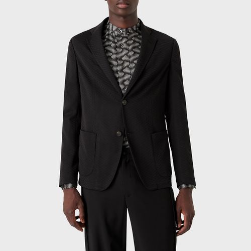 Black Textured Blazer - Emporio Armani - Modalova