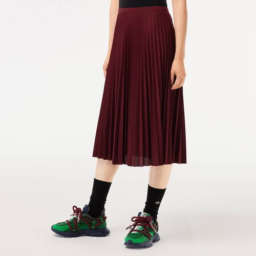 Dark Red Pleated Midi Skirt - Lacoste - Modalova