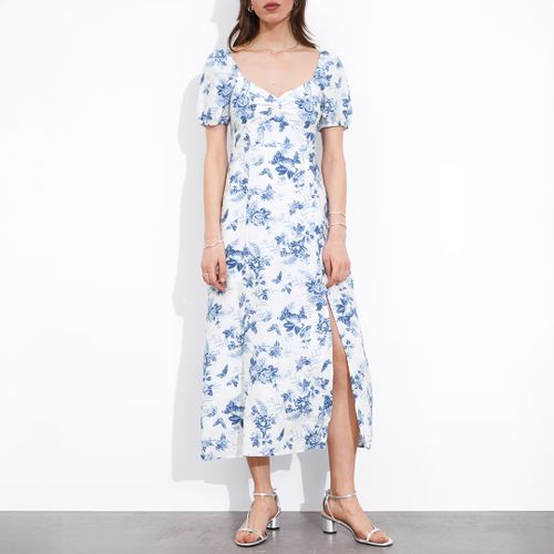 White/ Printed Sweetheart Midi Dress - & Other Stories - Modalova