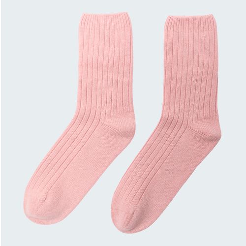 Pink Cashmere Ribbed Bed Socks - NÂ°Â· Eleven - Modalova