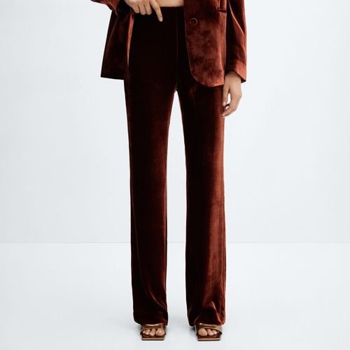 Burnt Orange Velvet Suit Trousers - Mango - Modalova