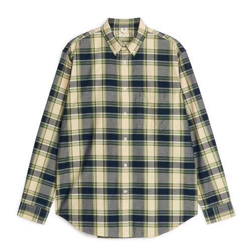 Men's Green and Yellow Tartan Shirt - ARKET - Modalova