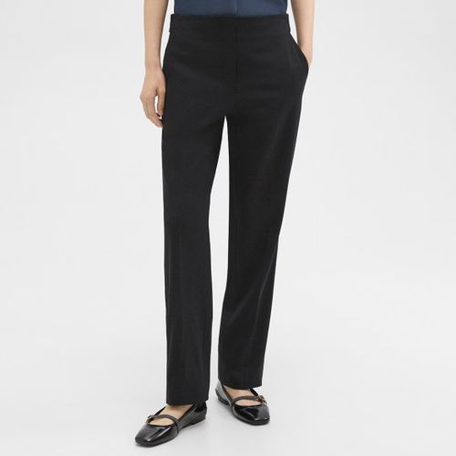 Straight Leg Wool Blend Trousers - Theory - Modalova